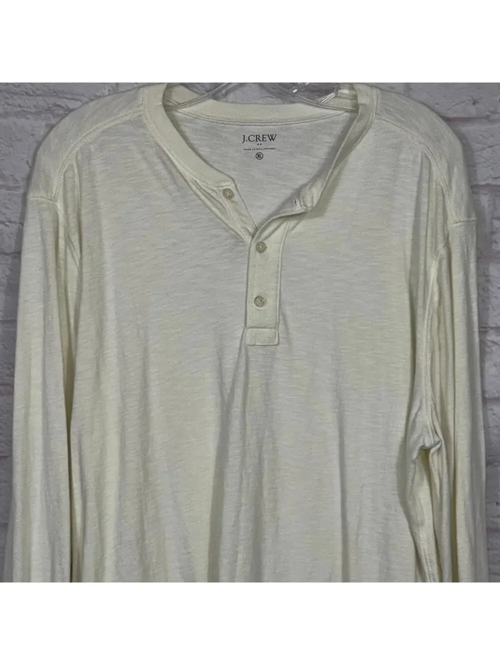 J.Crew Men's XL White Henley Shirt